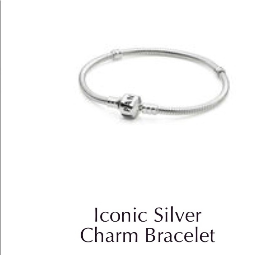 Pandora iconic charm bracelet with two plain claps